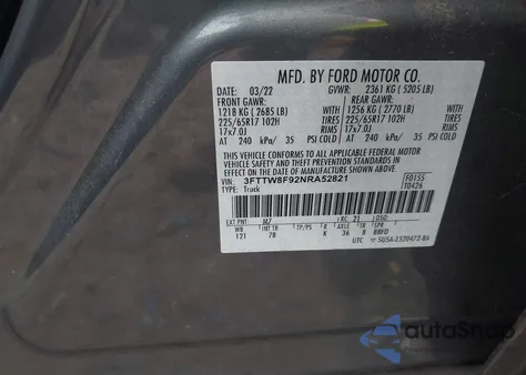 2022 Ford Maverick Xlt from USA, damaged, VIN 3FTTW8F92NRA52821